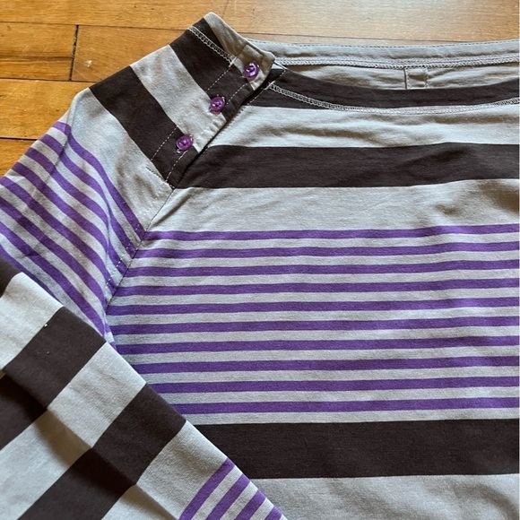 Patagonia Long Sleeves Tee Purple Striped Top Women’s S - Picture 6 of 12